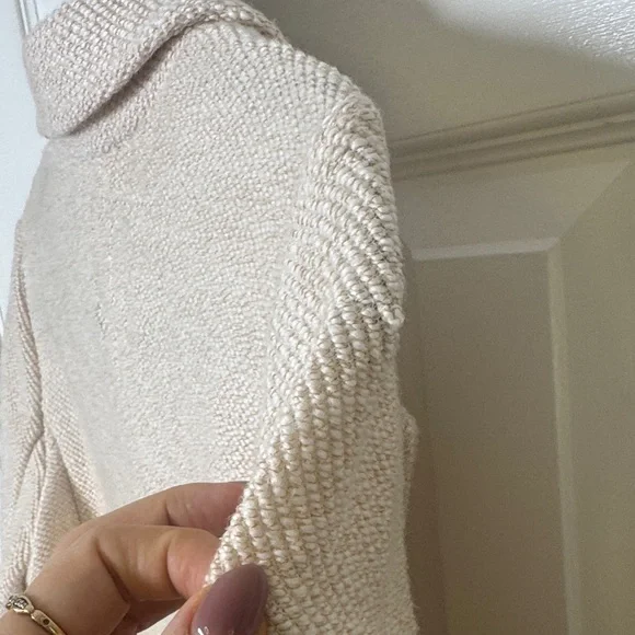 Sanctuary x Anthropologie Cream Textured Knit Blazer XS-S Quiet Luxury - Picture 13 of 13